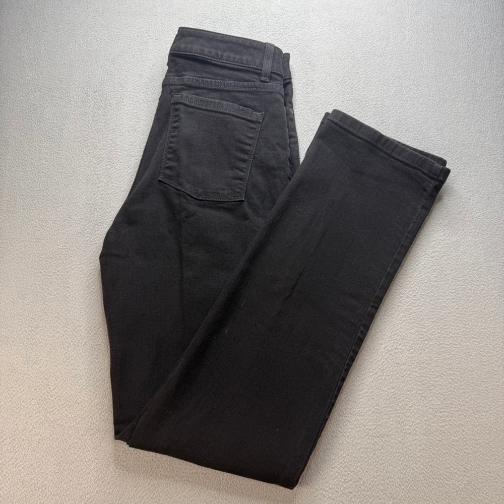 LL Bean Jeans Classic Fit Straight Leg 10 Tall Black Denim High Rise Stretch